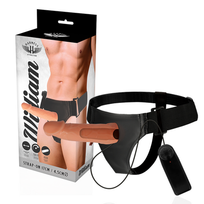 HARNESS ATTRACTION - WILLIAN HOLLOW RNES WITH VIBRATOR 17 CM -O- 4.5 CM