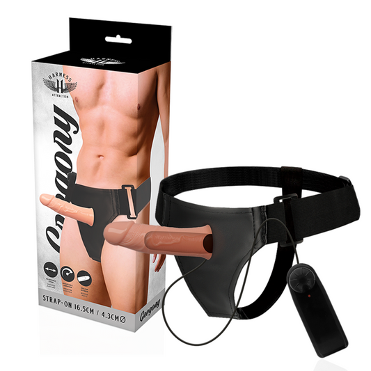HARNESS ATTRACTION - GREGORY HOLLOW RNES WITH VIBRATOR 16.5 CM -O- 4.3 CM