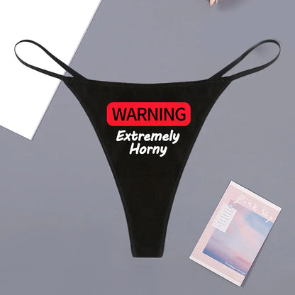 Στρινγκ Χωρίς Ραφές "Warning Extremely horny"