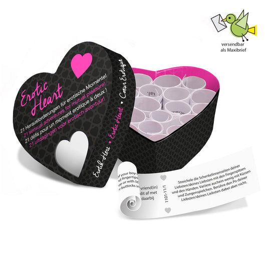 Small heart box with love challenges for couples - Tease &amp; Please