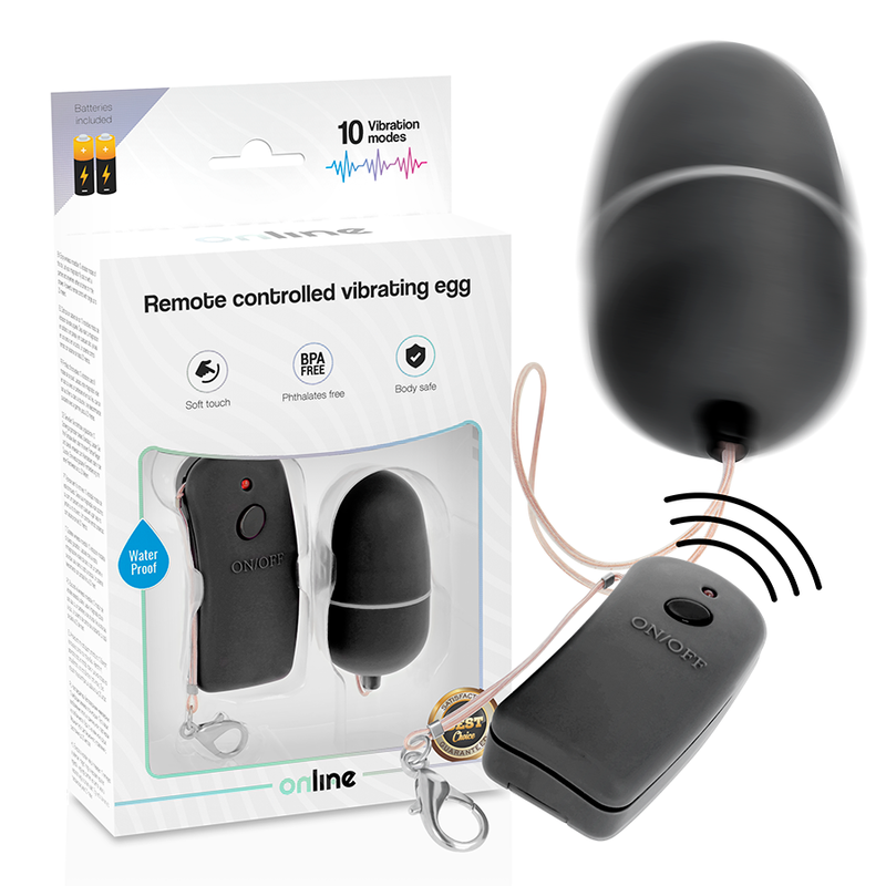 ONLINE- VIBRATING EGG WITH BLACK REMOTE CONTROL