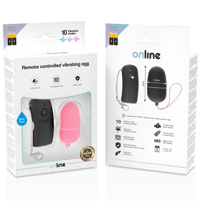 ONLINE- VIBRATING EGG WITH PINK REMOTE CONTROL